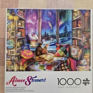 Buffalo Aimee Stewart Winter Reading  Nook 1000 Piece Puzzle